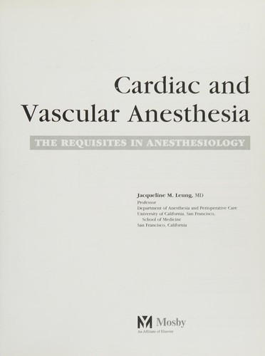 Cardiac and Vascular Anesthesia