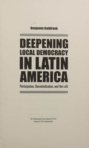 Deepening Local Democracy in Latin America