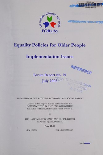 Equality Policies for Older People