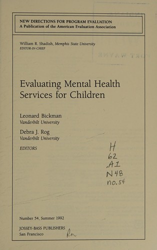 Evaluating Mental Health Services for Children