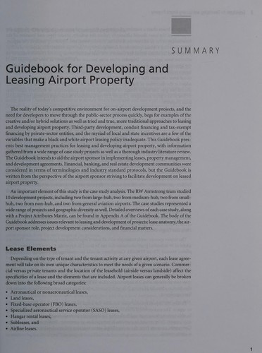 Guidebook for developing and leasing airport property