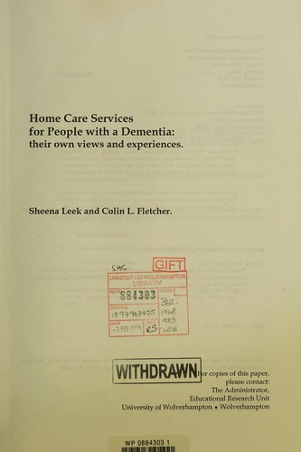 Home Care Services for People with Dementia