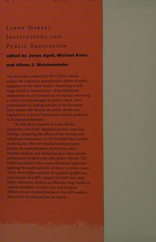 Labor Market Institutions and Public Regulation