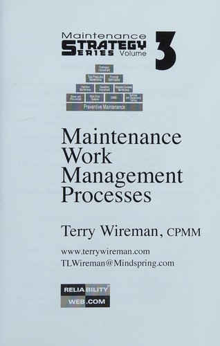 Maintenance work management processes