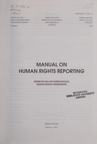 Manual on Human Rights Reporting