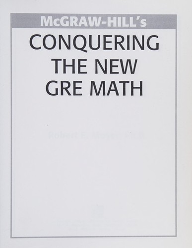 McGraw-Hill's Conquering the New GRE Math