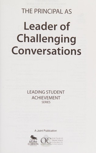 The Principal as Leader of Challenging Conversations