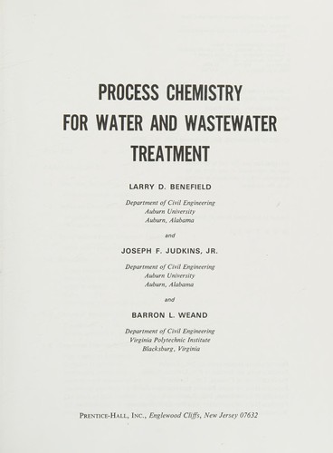 Process Chemistry for Water and Wastewater Treatment