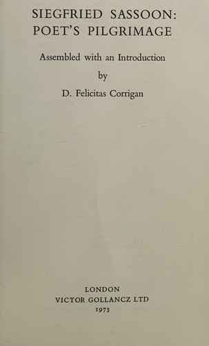 Siegfried Sassoon: poet's pilgrimage