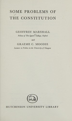 Some Problems of the Constitution
