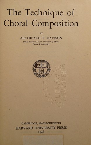 The Technique of Choral Composition