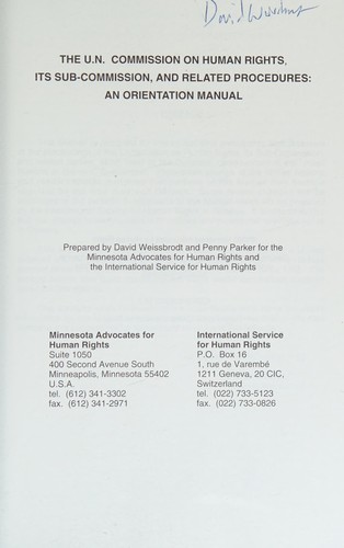 The U.N. Commission on Human Rights, its sub-commission, and related procedures