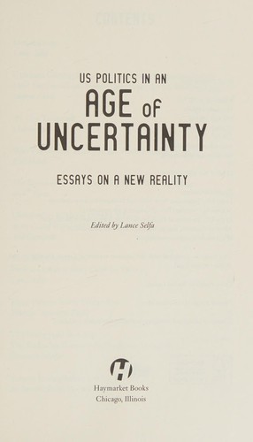 US Politics in an Age of Uncertainty