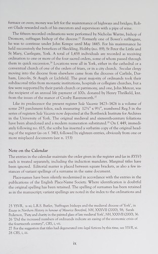 The York Sede Vacante Register, 1423-1426