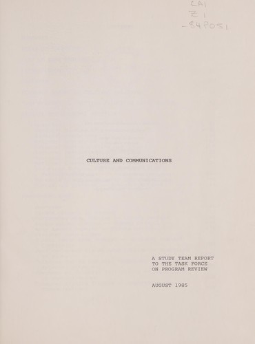 Culture and Communications