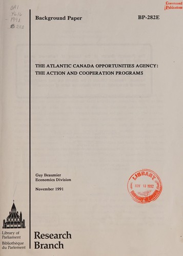 The Atlantic Canada Opportunities Agency