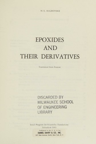 Epoxides and their derivatives