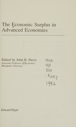 The Economic surplus in advanced economies
