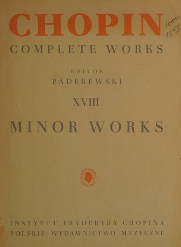 Minor Works for Piano (Complete Works, XVIII)