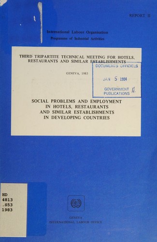 Social problems and employment in hotels, restaurants and similar establishments in developing countries