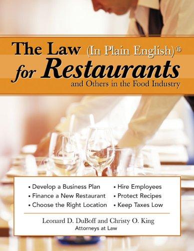 The Law (In Plain English) for Restaurateurs and Others in the Food Industry