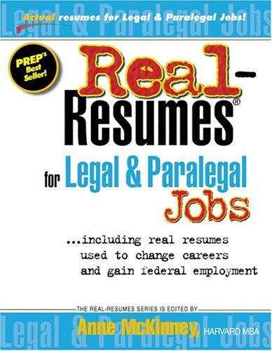 Real-Resumes for Legal & Paralegal Jobs