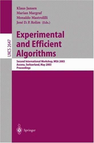 Experimental and efficient algorithms