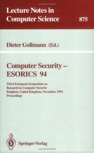 Computer Security - ESORICS 94
