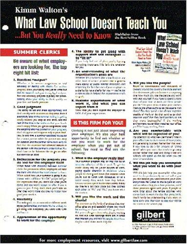 What Law School Doesn't Teach You--Quick Reference Chart