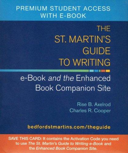 The St. Martin's Guide to Writing e-Book and Web Site