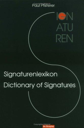 Dictionary of Signatures/Signaturenlexikon