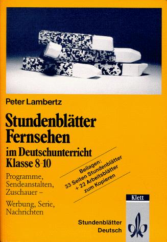 Stundenblätter Fernsehen im Deutschunterricht
