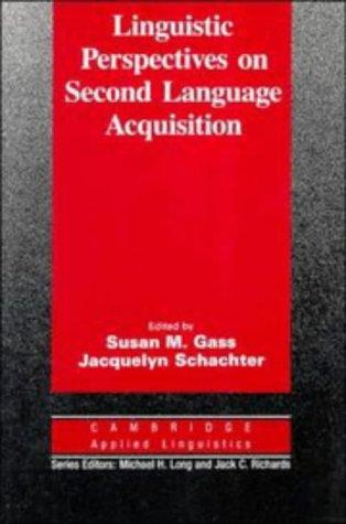 Linguistic perspectives on second language acquisition