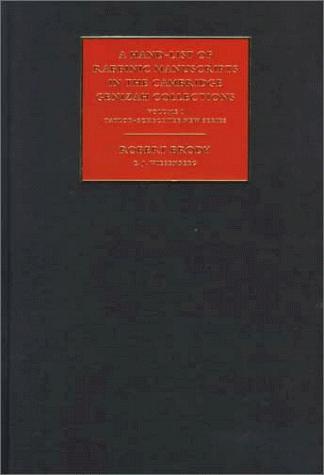 A Hand-list of Rabbinic Manuscripts in the Cambridge Genizah Collections