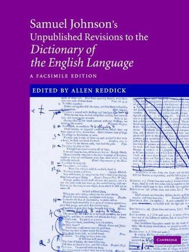 Samuel Johnson's Unpublished Revisions to his Dictionary of the English Language