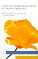Lexical and constructional aspects of linguistic explanation