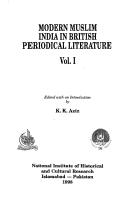 Modern Muslim India in British Periodical Literature