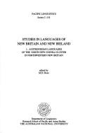 Studies in Languages of New Britain and New Ireland