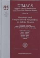 Geometric and Computational Perspectives on Infinite Groups: Proceedings of a Joint Dimacs/Geometry Center Workshop, January 3-14 and March 17-20, ... MATHEMATICS AND THEORETICAL COMPUTER SCIENCE)