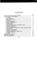 Guide for the preparation of legislative reports (S. prt)