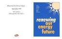 Renewing Our Energy Future