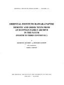 Oriental Institute Hawara Papyri