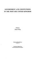 Government and Institutions in the Post-1832 United Kingdom