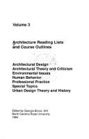 Architecture Reading Lists and Course Outlines