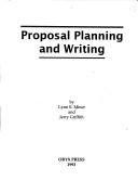 Proposal Planning and Writing