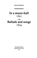 In a Music-Hall; With Ballads and Songs