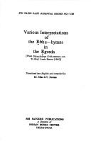 Various interpretations of the R̥bhu-hymns in the R̥gveda