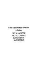 Some mathematical questions in biology--sex allocation and sex change
