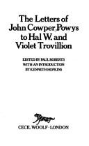 The Letters of John Cowper Powys to Hal W. and Violet Trovillion