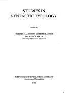 Studies in Syntactic Typology